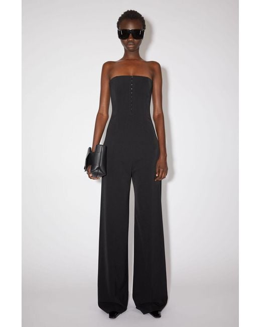 Acne Blue Corset Strapless Jumpsuit