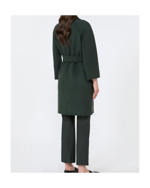 Max Mara Green Short Double-Faced Wool Coat