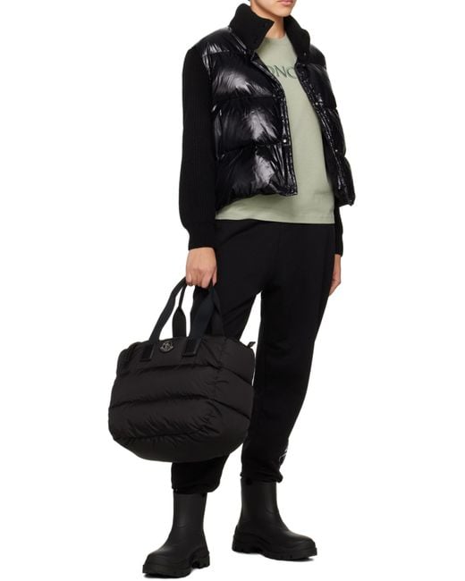 Moncler Black Logo Patch Padded Tote Bag