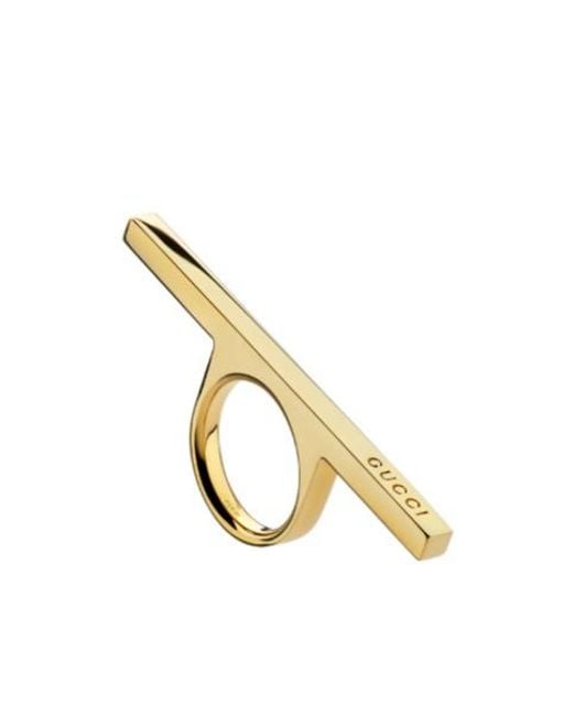 Gucci Metallic Horizontal Bar Ring