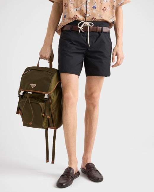 Prada Black Drawstring Swim Trunks for men