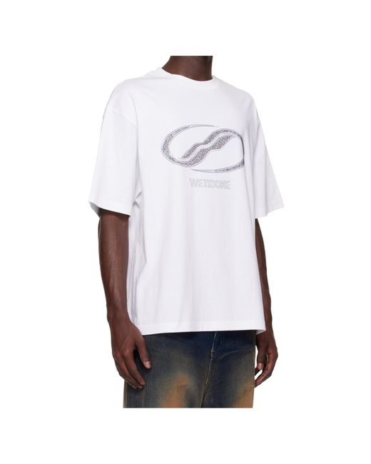 we11done White Sporty Sheldon Graphic-Print T-Shirt for men