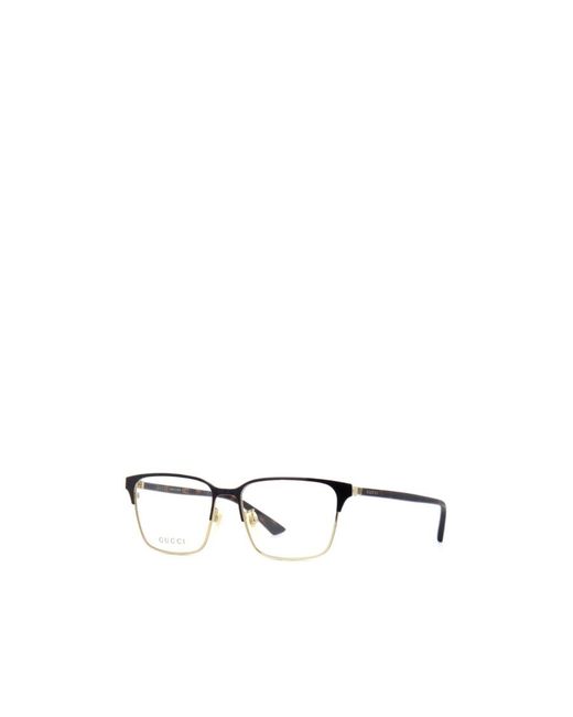Gucci Metallic Eyewear Rectangular Frame Glasses for men