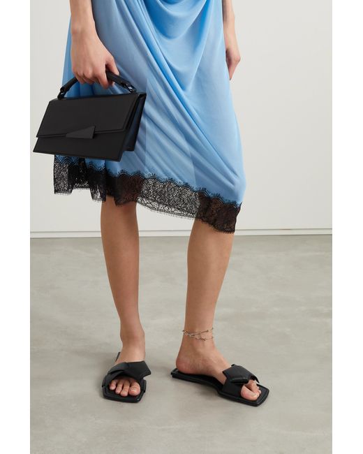 Acne Black Logo Slippers