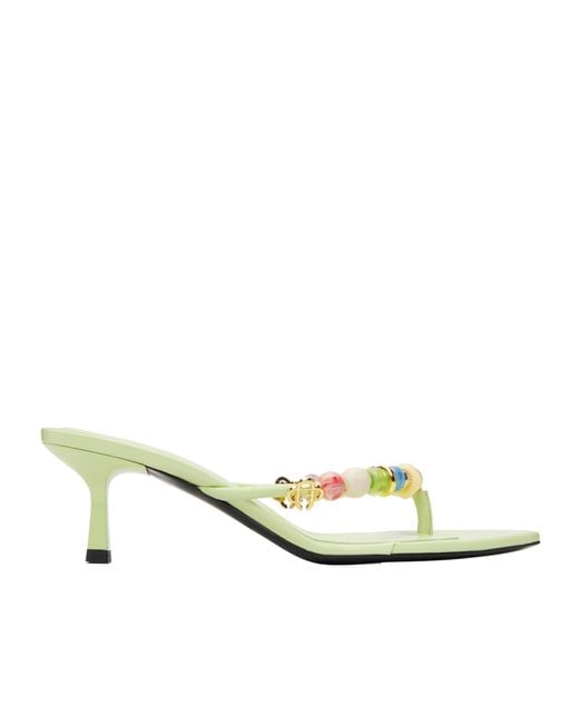 Casablanca White Beaded High-Heeled Sandals