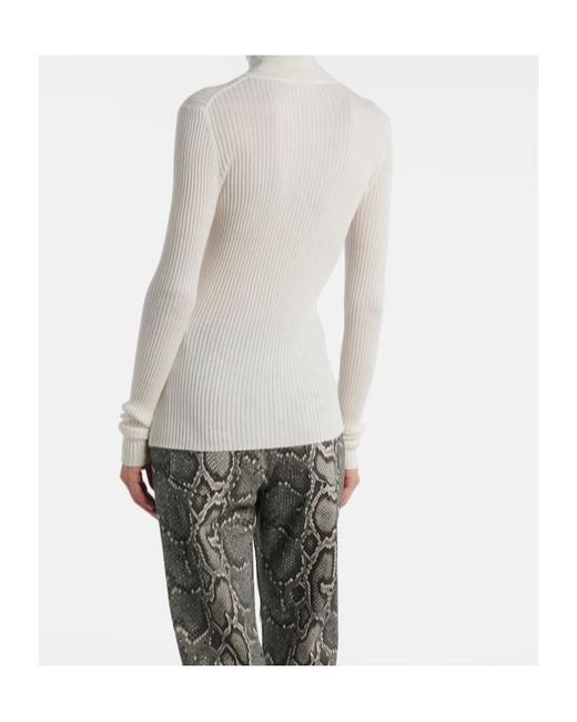 Gabriela Hearst White Cashmere And Silk Turtleneck Sweater