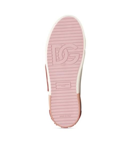 Dolce & Gabbana Pink Classic Low-Cut Sneakers