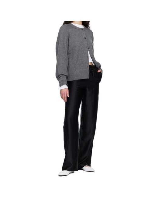 Loulou de Saison Gray Aidar Lds Wool Cashmere Cardigan