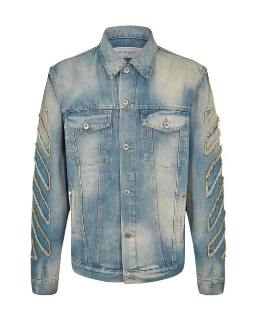 Off-White c/o Virgil Abloh Blue Casual And Versatile Denim Jacket for men