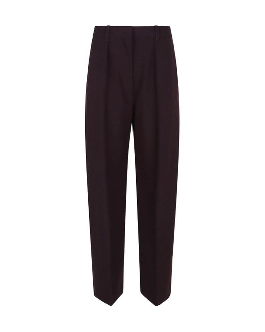 Victoria Beckham Blue Tailored Pleated Trousers