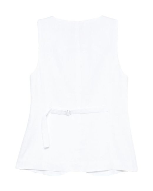 Semicouture White Sleeveless Vest