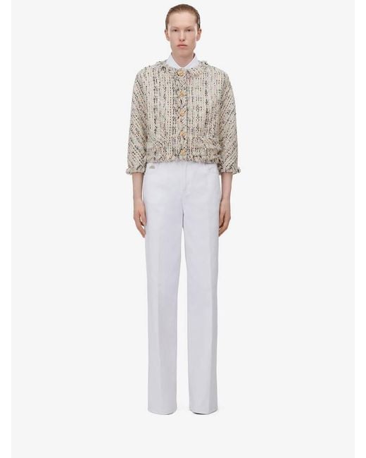 McQueen White Wide Leg Jeans