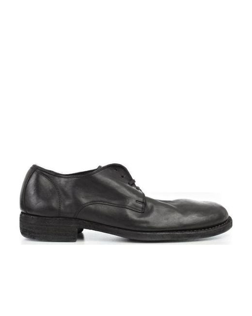 Guidi Black 992 Horse Derby Shoes for men