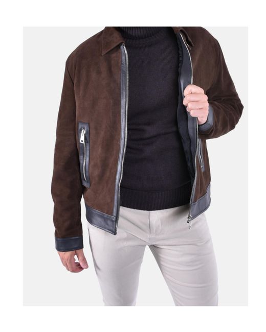Dondup Brown Biker Zip Jacket for men