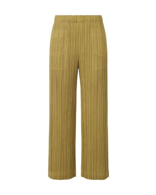 Pleats Please Issey Miyake Green Pleated Trousers