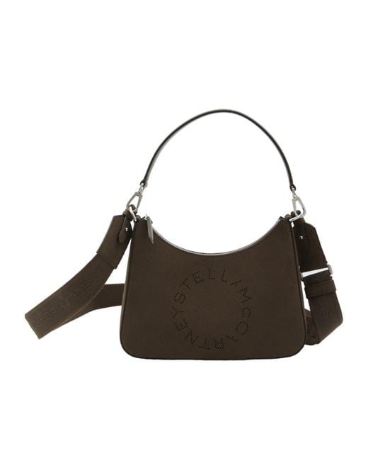 Stella McCartney Brown Alter Logo Zipped Shoulder Bag