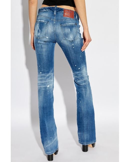 DSquared² Blue Distressed Flared Jeans