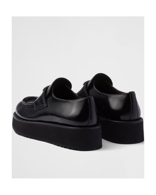 Prada Black Triangle-Logo Slip-On Loafers