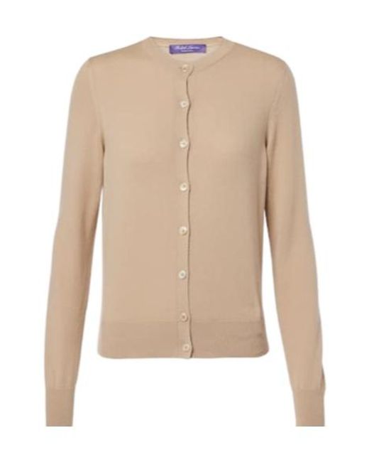 Ralph Lauren Natural Cable-Knit Cashmere Cardigan
