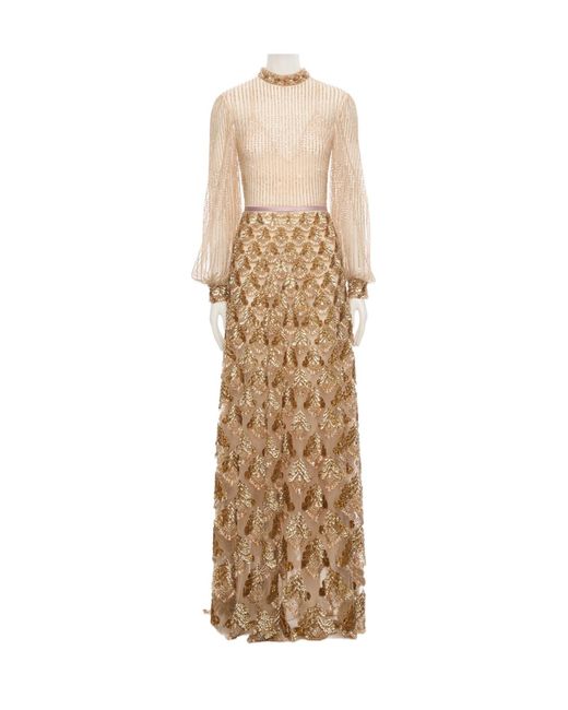 Valentino Natural Long-Sleeved Dress