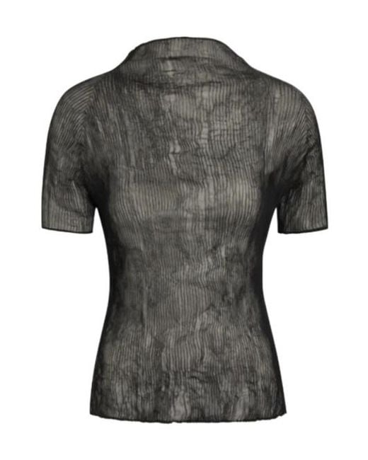 Issey Miyake Gray Plissé-Effect T-Shirt