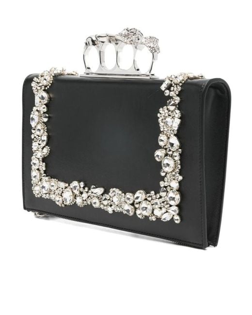 McQueen Black Knuckle Clutch Bag