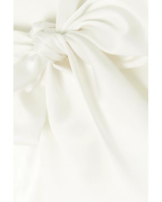 Galvan White Halter Neck Satin Midi Dress