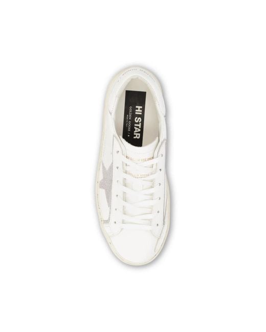 Golden Goose Deluxe Brand White Hi Star Lace-Up Sneakers