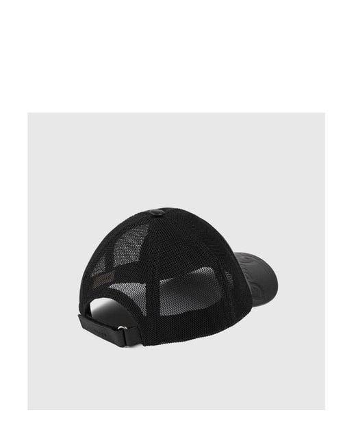 Gucci Black Jumbo Gg Leather Baseball Cap for men