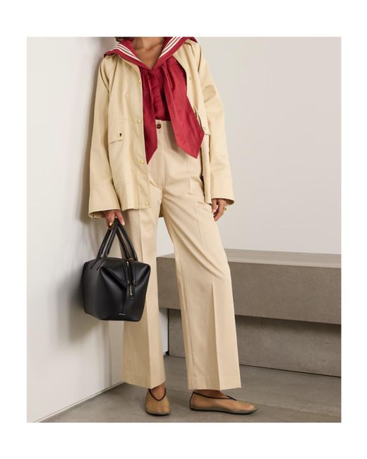 Patou Natural High Waist Wide Leg Casual Pants
