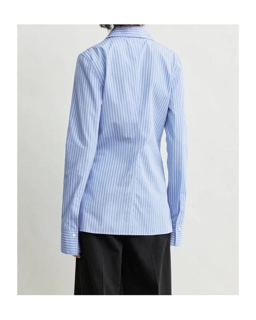 Totême Blue Striped Poplin Shirt