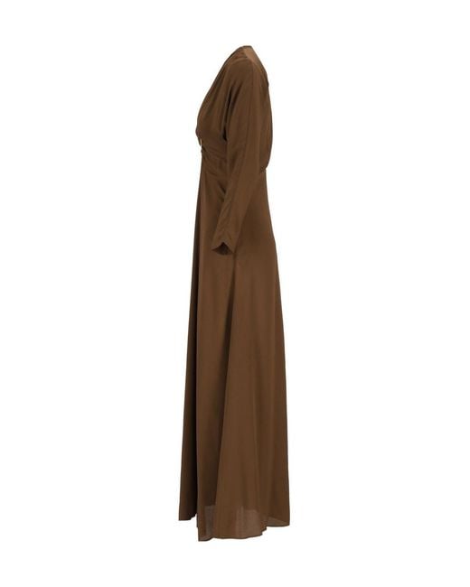 Forte_forte Brown V-Neck Dress
