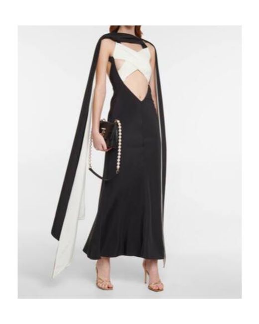Rodarte Black Cutout Crepe Gown