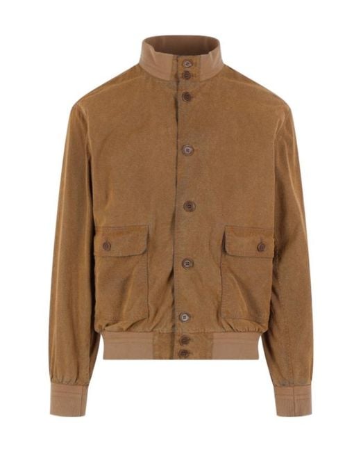 Aspesi Brown Stand-Up Collar Casual Jacket for men