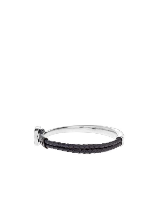 Ferragamo White Ferragamo Semi-Rigid Gancini Bracelet for men