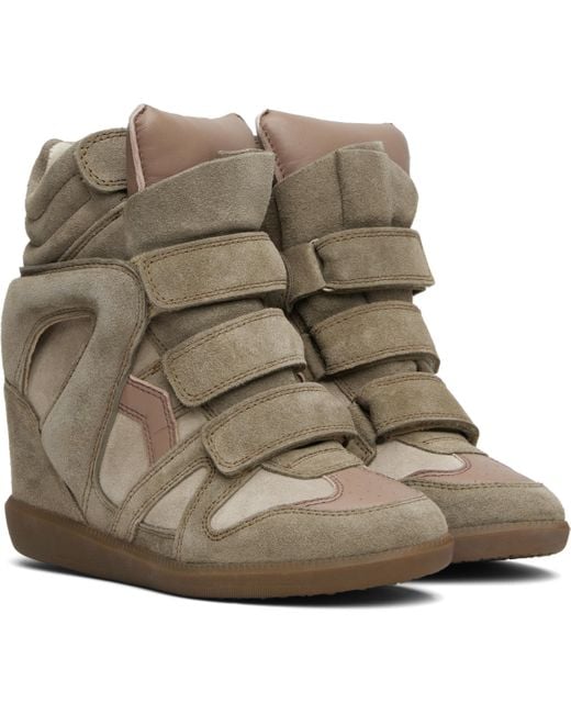 Isabel Marant Brown Bekett 80Mm Suede Sneakers