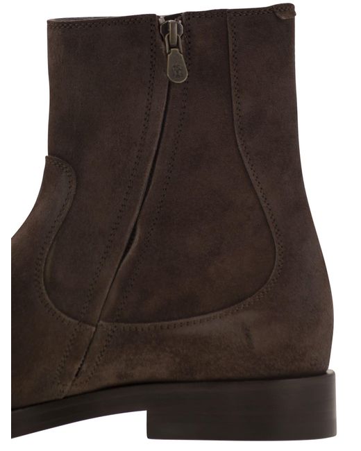 Brunello Cucinelli Brown Chelsea Boots for men