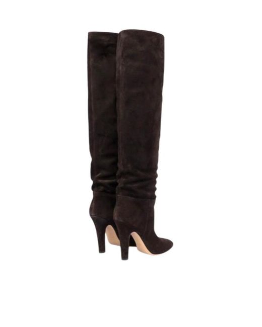 Paris Texas Black Pointed-Toe Knee-High Boots