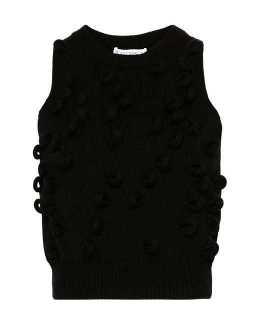 J.W. Anderson Black Loop-Detailing Knitted Tank Top