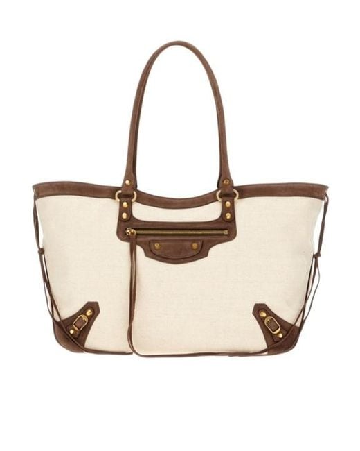 Balenciaga Natural Zippered Handbag