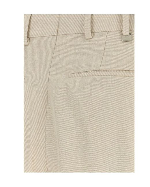 Pt Pantaloni Natural Casual Trousers With Belt Loops for men