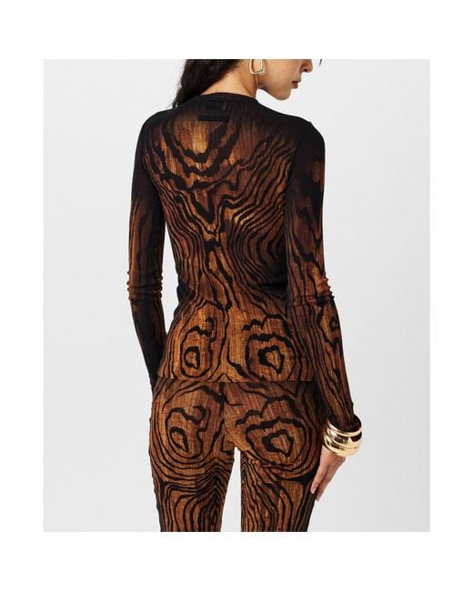 Jean Paul Gaultier Brown Printed Long Sleeve T-Shirt