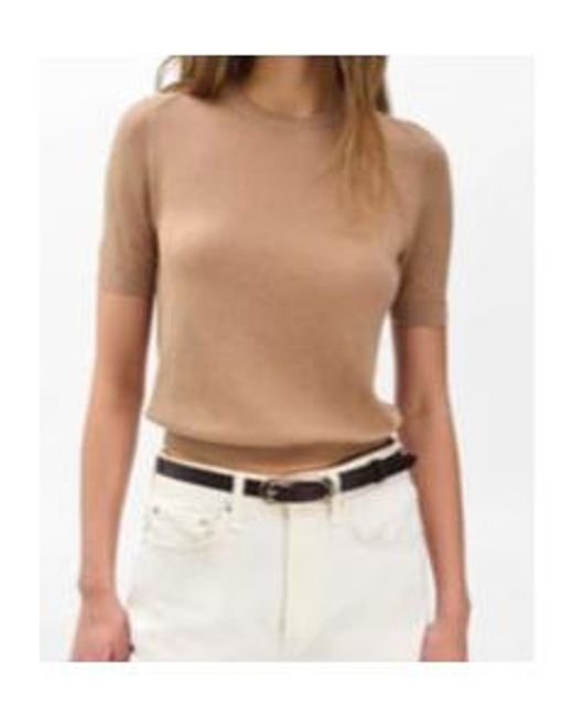 Rag & Bone Natural Adeline Lightweight Cashmere Tee