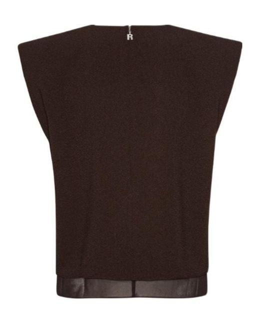 ROTATE BIRGER CHRISTENSEN Brown Two Layer Boxy Vest