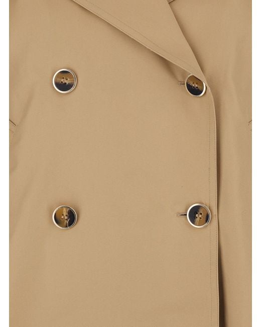 Twinset Natural Double-Breasted Short Coat