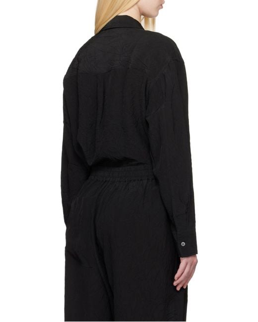 Studio Nicholson Brown Long-Sleeved Buttoned Shirt