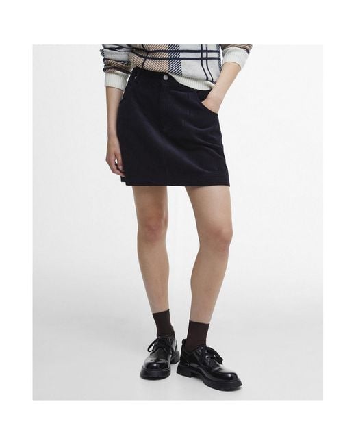 Barbour Blue Tessa Cord Mini Skirt