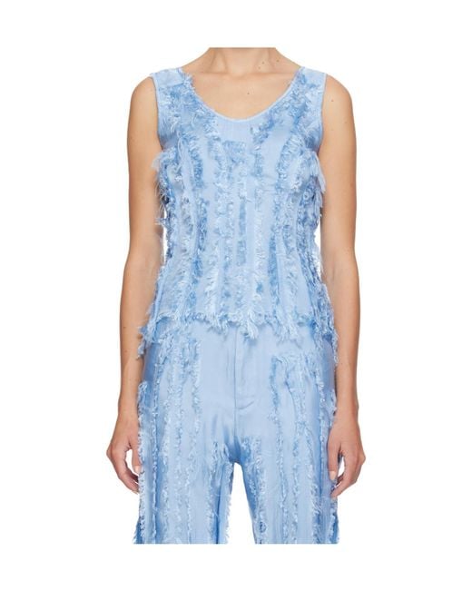 Edward Cuming Blue Scratch The Itch Crew Neck Vest