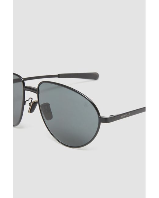 Moncler White Vizla Pilot Sunglasses