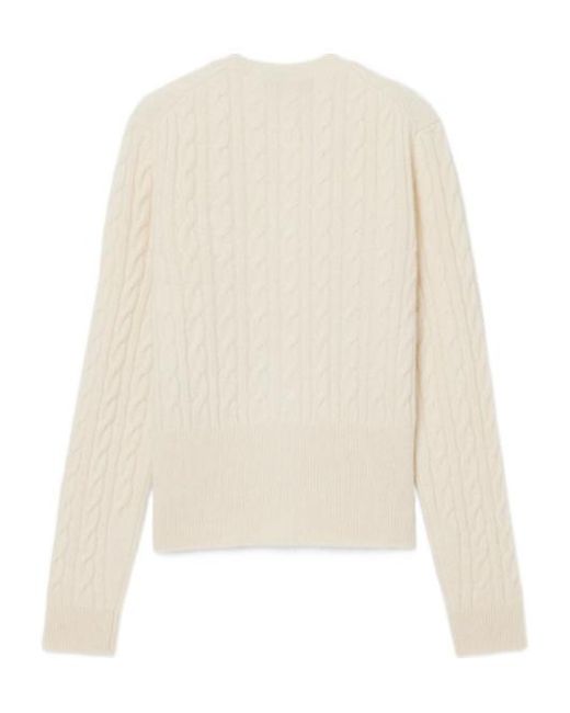 Lacoste White Runway Cashmere Cable Knit Cardigan